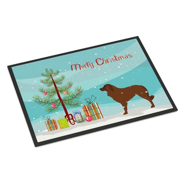Carolines Treasures Portuguese Sheepdog Dog Merry Christmas Tree Indoor or Outdoor Mat 18x27 BB2949MAT - main